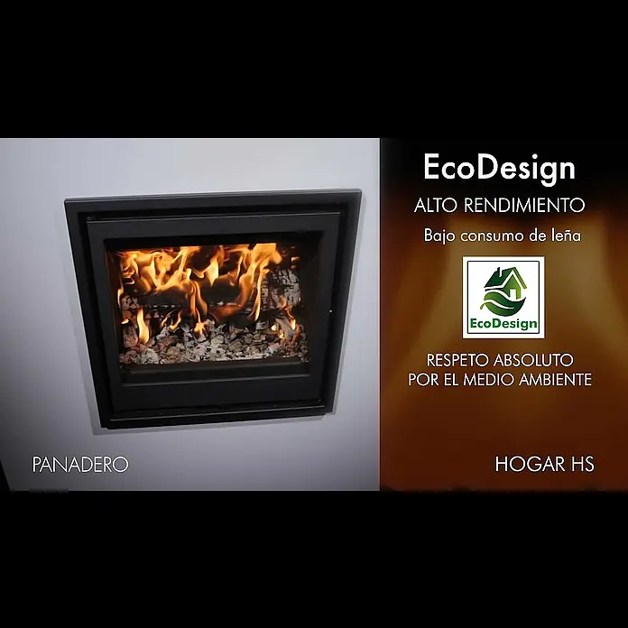 Panadero Hogar de leña HS - 7,1 kW, Volumen de calefacción: 220 m³, Negro - HS EcoDesign