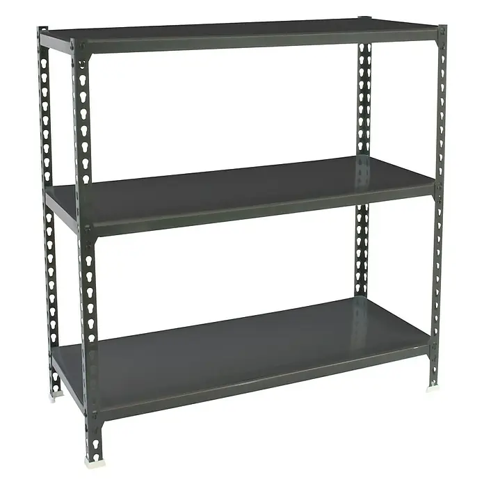 Simonrack Simonclick Metallregal Super Plus - L x B x H: 40 x 110 x 100 cm, Traglast: 180 kg/Boden, Anzahl Böden: 3 Stk., Stecken, Anthrazit - Diagonale Ansicht