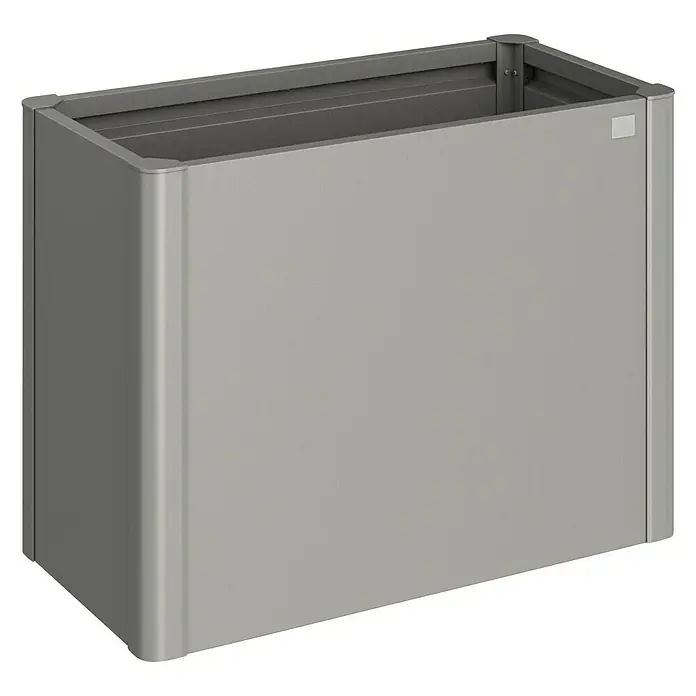 Biohort Hochbeet Belvedere - L x B x H: 53 x 102 x 77 cm, Quarzgrau Metallic, Stahl - Diagonale Ansicht