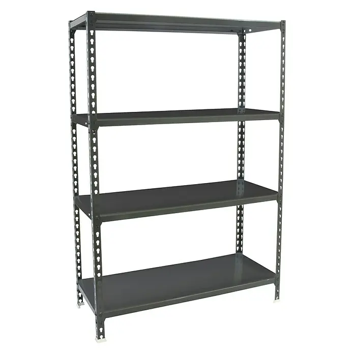 Simonrack Simonclick Metallregal - L x B x H: 30 x 100 x 150 cm, Traglast: 180 kg/Boden, Anzahl Böden: 4 Stk., Stecken, Anthrazit - Diagonale Ansicht