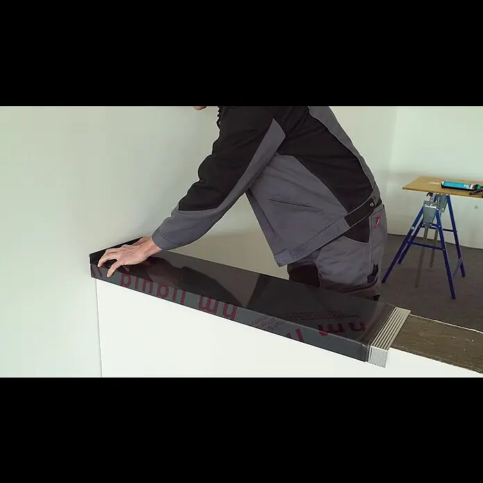 Sarei Mauerabdeckung - L x B: 1 m x 270 mm, Anthrazit, Aluminium - Montage Mauerabdeckung / Installation of wall coping system