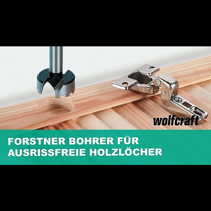 Wolfcraft Forstnerbohrer-Set - 5 -tlg., Durchmesser Schaft: 10 mm - Forstner Bohrer für ausrissfreie Holzlöcher | wolfcraft