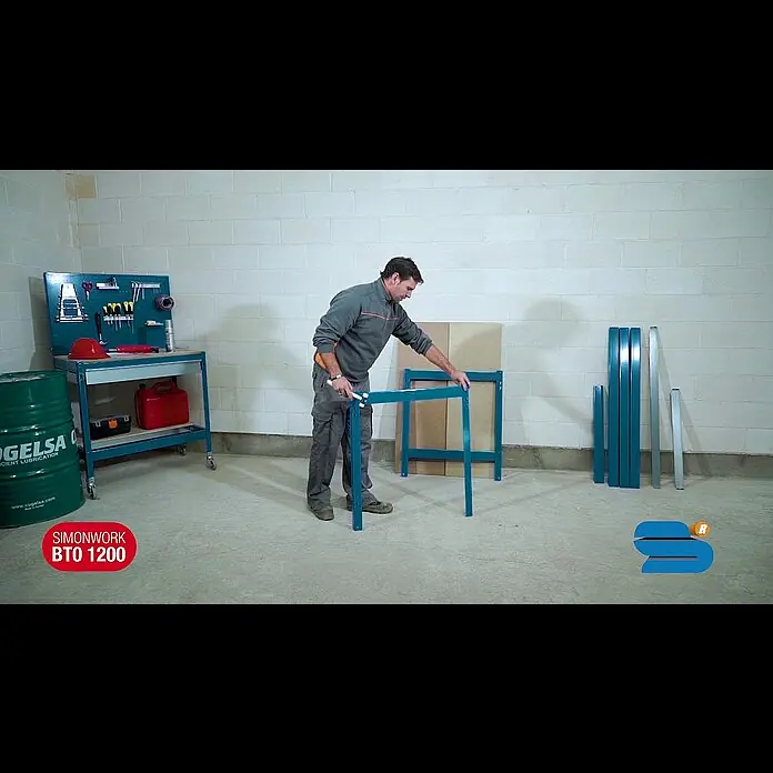 Simonrack Simonwork Banco de trabajo BT0 - L x An x Al: 76 x 121 x 84,2 cm, Capacidad de carga: 850 kg, Azul - BT0