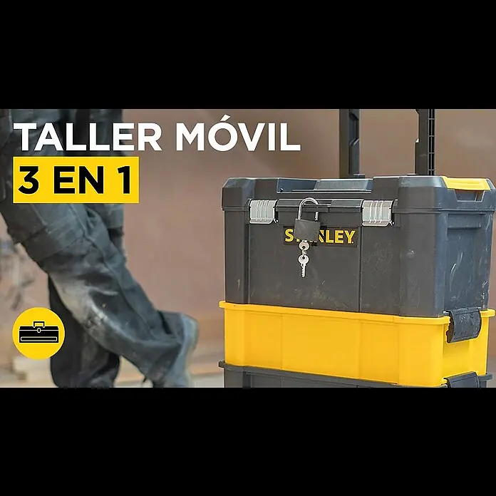 Stanley Cofre de herramientas con ruedas 3 en 1 Essential - No incluye herramientas - Caja de herramientas con ruedas - STANLEY