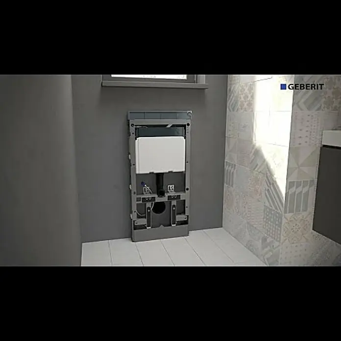 Geberit Sanitärmodul für Wand-WC Monolith - 2-Mengen-Spülung, 10,6 x 50,5 x 114 cm, Weiß - Geberit Monolith WC - Installation