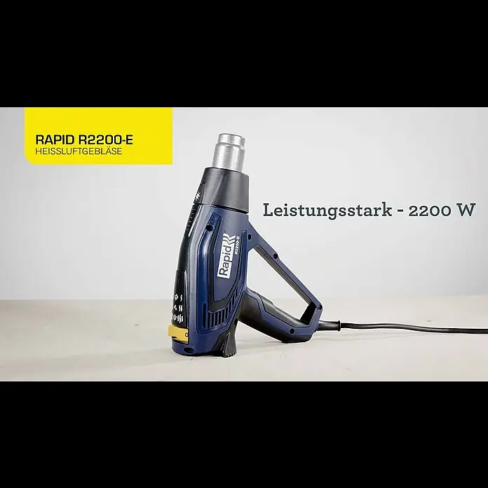 Rapid Heißluftgebläse R2200-E - 2.200 W, Temperaturbereich: 60 °C - 650 °C - Rapid R2200-E Heißluftgebläse - DE