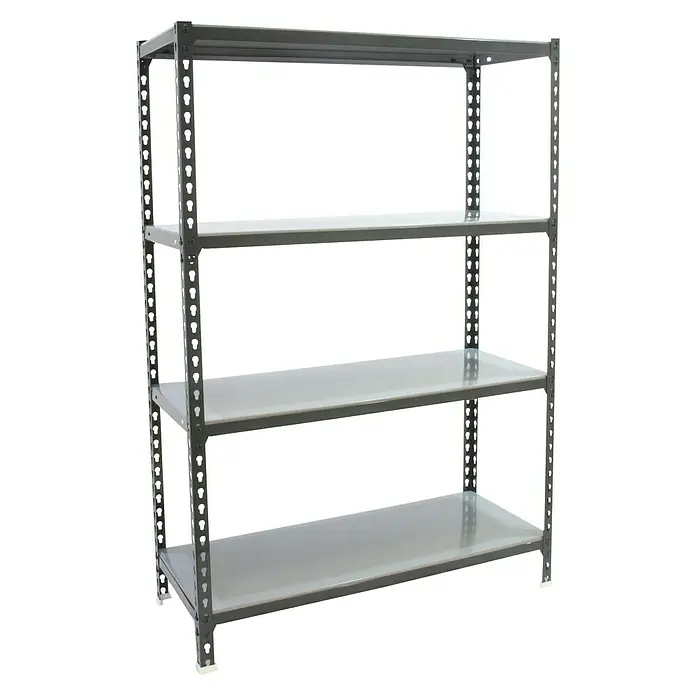 Simonrack Simonclick Metallregal - L x B x H: 40 x 90 x 150 cm, Traglast: 180 kg/Boden, Anzahl Böden: 4 Stk., Stecken, Anthrazit/Silber - Diagonale Ansicht
