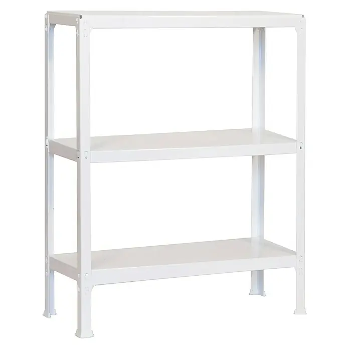 Simonrack Homeclick Estantería metálica Mini - L x An x Al: 30 x 80 x 90 cm, Capacidad de carga: 150 kg/balda, Número de baldas: 3 ud., Blanco - Vista angular