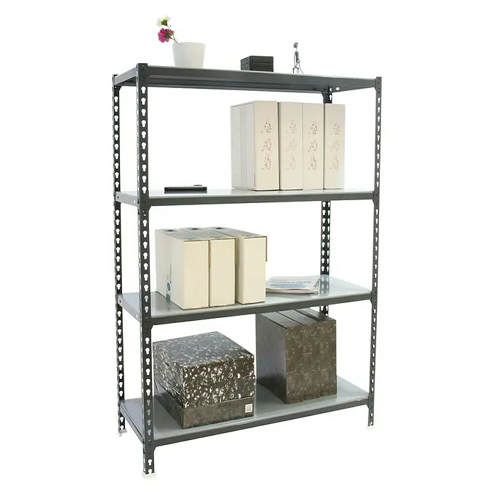 Simonrack Simonclick Metallregal - L x B x H: 40 x 90 x 150 cm, Traglast: 180 kg/Boden, Anzahl Böden: 4 Stk., Stecken, Anthrazit/Silber - Anwendungsbeispiel