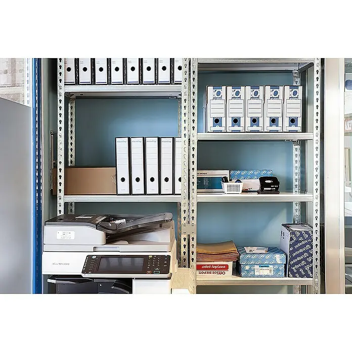 Simonrack Simonclick Estantería metálica Mini - L x An x Al: 30 x 80 x 180 cm, Capacidad de carga: 180 kg/balda, Número de baldas: 5 ud., Inserción, Galvanizado - Foto ambiente