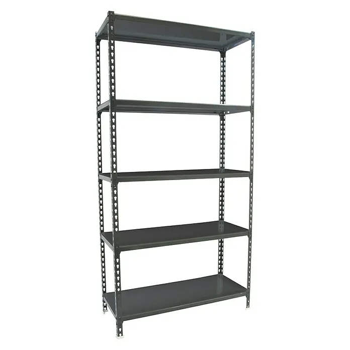 Simonrack Simonclick Metallregal Mega - L x B x H: 40 x 120 x 200 cm, Traglast: 180 kg/Boden, Anzahl Böden: 5 Stk., Stecken, Anthrazit/Silber - Diagonale Ansicht