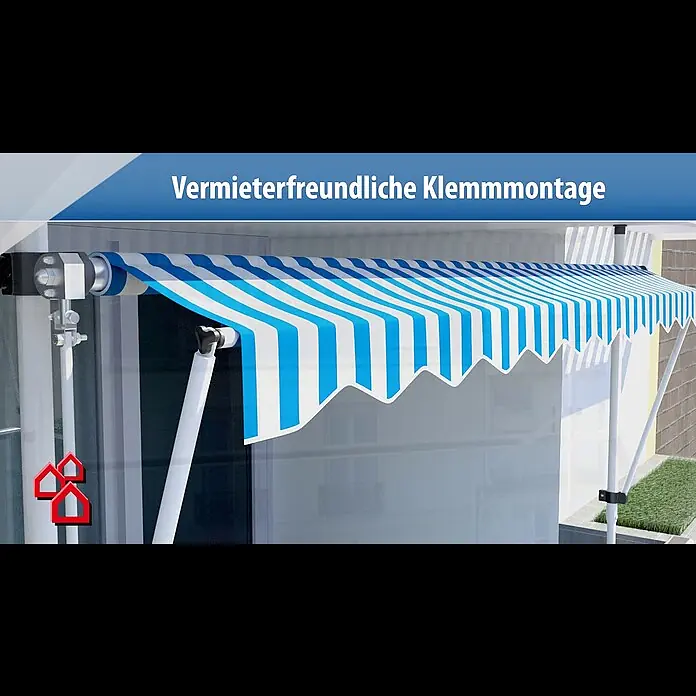 Sunfun Klemmmarkise - Gelb/Weiß, Breite: 2,5 m, Ausfall: 1,3 m - Klemmmarkise | BAUHAUS