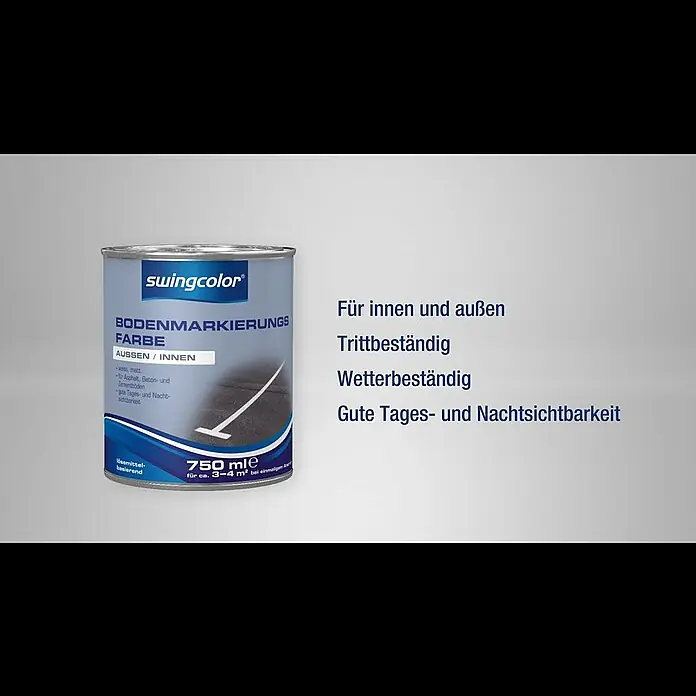 swingcolor Bodenmarkierungsfarbe - Weiß, 2,5 l, Matt, Lösemittelbasiert - Bodenmarkierungen mit swingcolor - BAUHAUS
