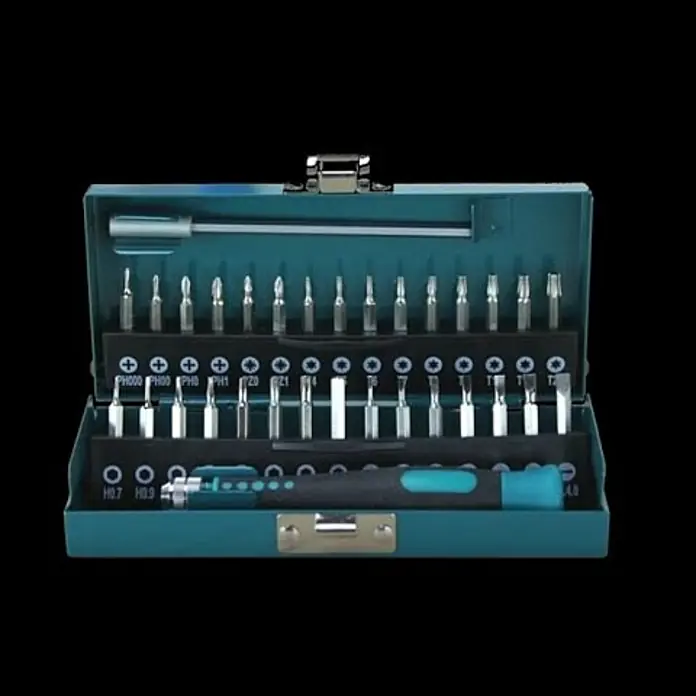 Wolfcraft Micro-Bit-Set - 32 -tlg., Geeignet für: Arbeiten an schwer zugänglichen Stellen - Wolfcraft Micro-Bit-Box 32 tlg.