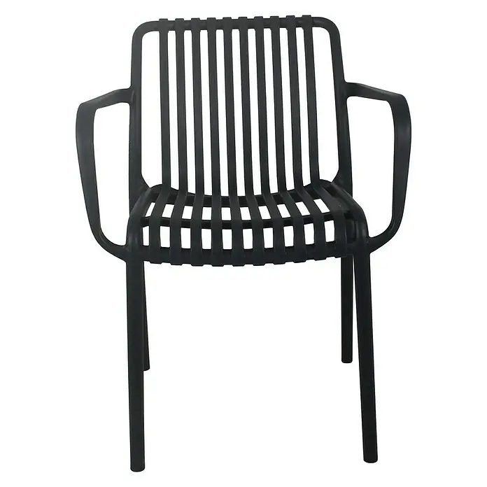 Tuinstoel Paris - 58 x 57 x 80 cm, Kunststof, Grijs - Vooraanzicht