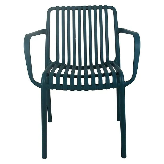 Tuinstoel Paris - 58 x 57 x 80 cm, Kunststof, Blauw - Vooraanzicht