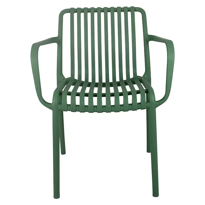 Tuinstoel Paris - 58 x 57 x 80 cm, Kunststof, Groen - Vooraanzicht