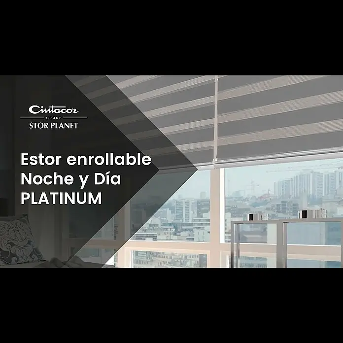 Estor noche y día Platinum - An x Al: 200 x 250 cm, Plateado - Estor enrollable Noche y Día PLATINUM