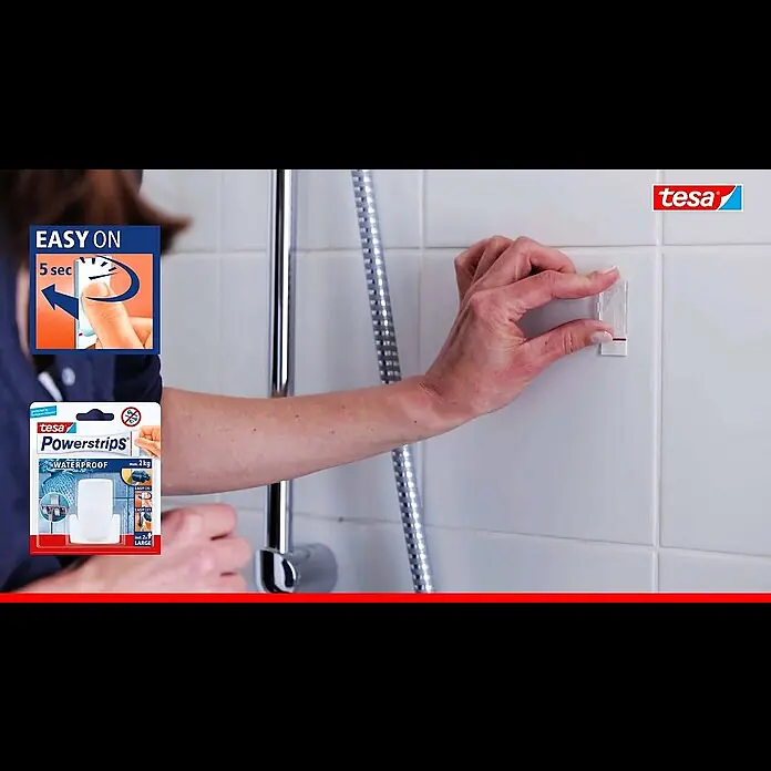 Tesa Powerstrips Waterproof Rasierhalter - Kunststoff, Weiß - Tesa Powerstrips Waterproof Rasierhalter