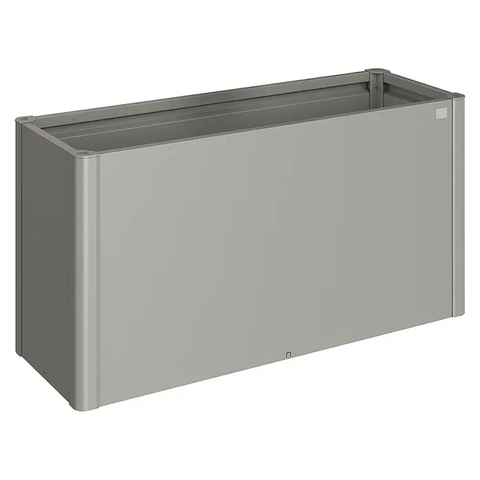 Biohort Hochbeet Belvedere - L x B x H: 53 x 152 x 77 cm, Quarzgrau Metallic, Stahl - Diagonale Ansicht