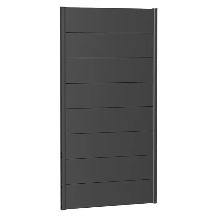 Biohort Sichtschutzelement - B x H: 100 x 180 cm, Stahl, Dunkelgrau Metallic - Diagonale Ansicht