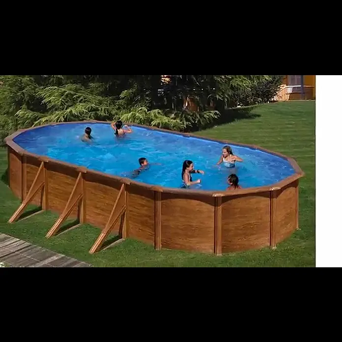 Gre Piscina ovalada desmontable Pacific - L x An x Al: 500 x 300 x 120 cm, 14.550 l, Marrón claro - Pacific2