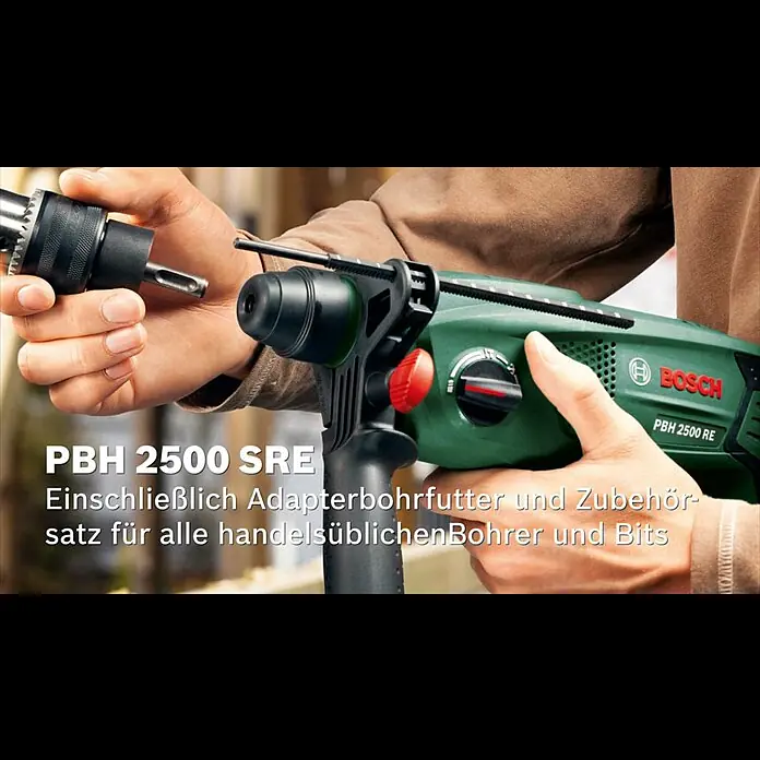 Bosch Bohrhammer PBH 2500 SRE - 600 W, Max. Schlagzahl: 5.000/min - Bosch Bohrhammer PBH 2500 RE, PBH 2500 SRE