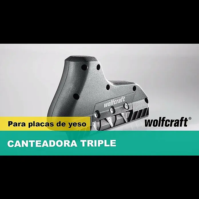 Wolfcraft Canteadora triple - Número de cuchillas de cepillo: 3 ud., Apto para: Placas de yeso laminado - Canteadora triple corte | Placas de yeso | wolfcraft