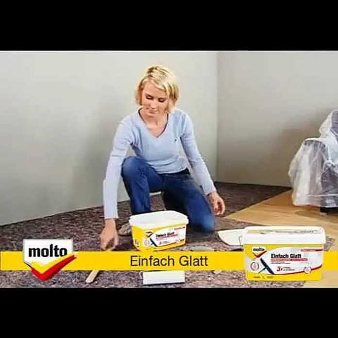Molto Einfach Glatt Innen-Fertigspachtel - 7 kg, Gebrauchsfertig, Naturweiß - Molto Einfach Glatt - Verbesserte Rezeptur