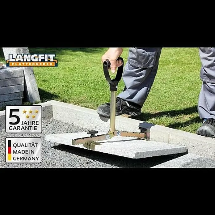 Langfit Plattenheber MS-PH2062L - Geeignet für: Terrassenplatten, Plattengröße: 30 - 62 cm - Produktvideo Langfit Plattenheber