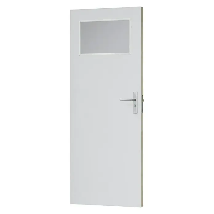 BAUHAUS Binnendeur BB-HG klein glas - 88 x 211,5 cm, Draairichting: Links- & rechts, Wit, Stomp, Honingraat - Diagonaal zicht