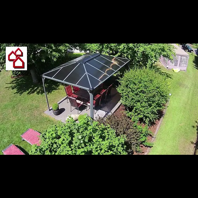 Palram – Canopia Pavillon Martinique 4300 - L x B: 430 x 295 cm, Bronze - Produktvideo: Pavillion "Martinique" von Palram