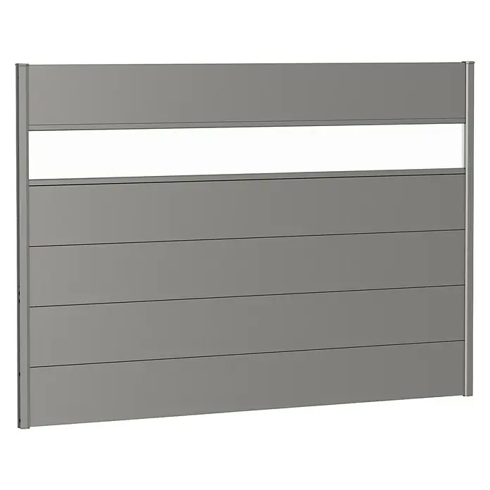 Biohort Sichtschutzelement - B x H: 200 x 135 cm, Kunststoff, Quarzgrau Metallic - Diagonale Ansicht