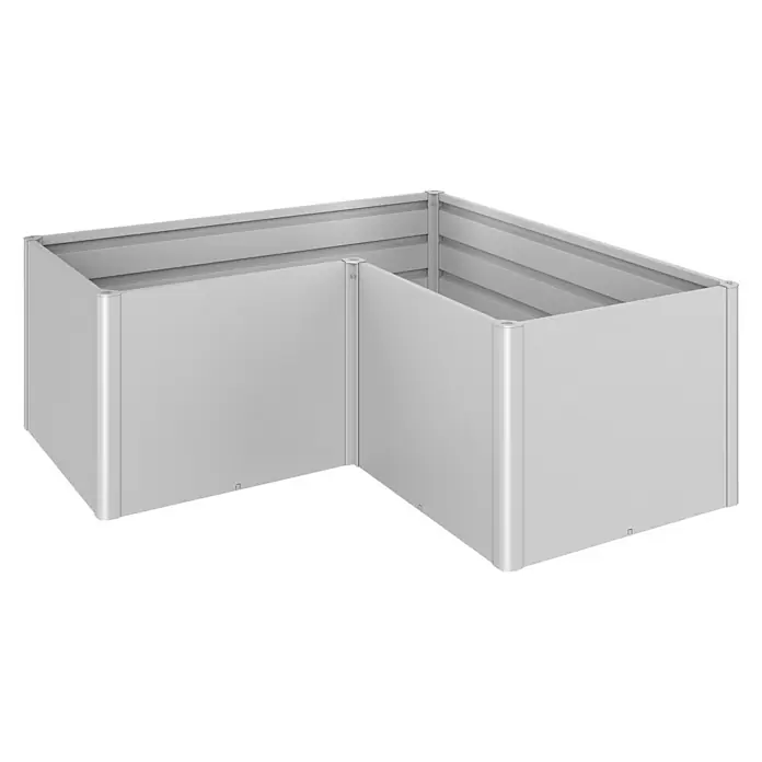 Biohort Hochbeet - 102 x 201 cm, Stahl, Silber Metallic - Diagonale Ansicht