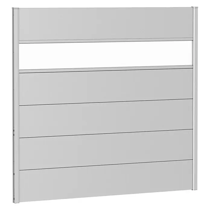 Biohort Sichtschutzelement - B x H: 150 x 135 cm, Kunststoff, Silber Metallic - Diagonale Ansicht