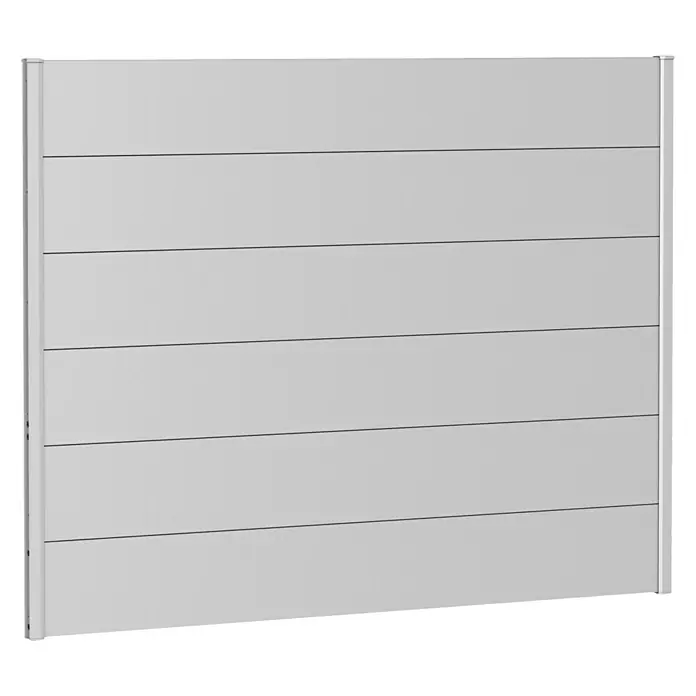 Biohort Sichtschutzelement - 180 x 135 cm, Stahl, Silber Metallic - Diagonale Ansicht