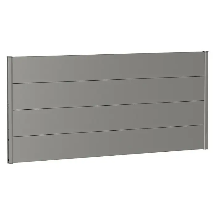 Biohort Sichtschutzelement - 200 x 90 cm, Stahl, Quarzgrau Metallic - Diagonale Ansicht