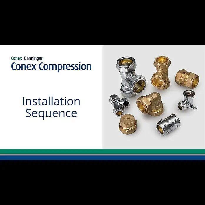 Conex Klemmverschraubung - Durchmesser: 22 mm, Messing - Conex Compression Installation Sequence