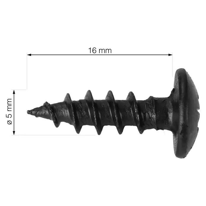 Walteco Rusticline Universalschraube Tube - Ø x L: 5 x 16 mm, Schwarz - Skizze