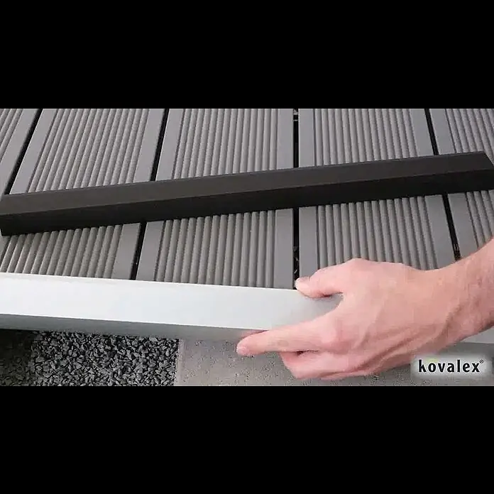 Kovalex Einfassprofil - Geeignet für: WPC-Terrassendielen, 250 x 4,2 x 2,8 cm, Aluminium - Kovalex® Alu-Einfassprofil