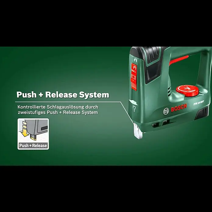 Bosch Elektrotacker PTK 14 EDT - Klammertiefe: 6 - 14 mm, 30 Impulse/min - Bosch Tacker PTK 14 EDT