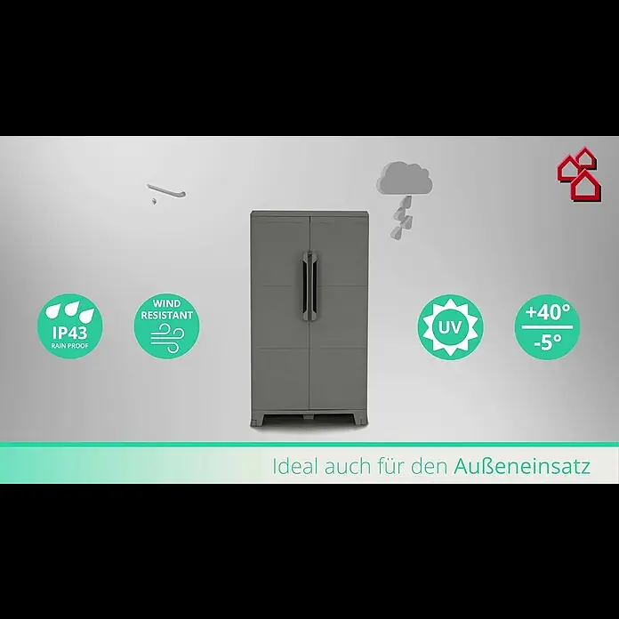 Terry Transforming Kunststoffschrank Modular - L x B x H: 43,6 x 78 x 101,6 cm, Traglast: 40 kg/Boden - BAUHAUS TV - Produktvideo: Modularer Kunstoffschrank von Terry