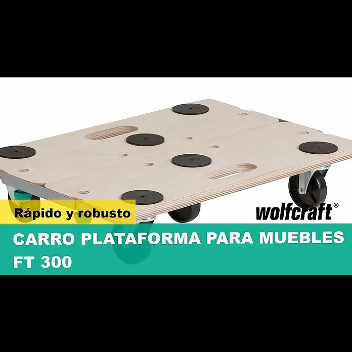 Wolfcraft Base con ruedas FT300 - L x An x Al: 565 x 390 x 120 mm, Capacidad de carga: 200 kg - FT300