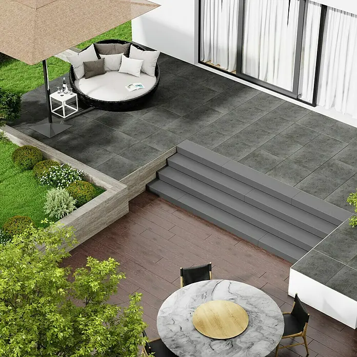 Marazzi Teraszburkolat Esterno 20T Basalt - Matt - Hangulatos felvétel