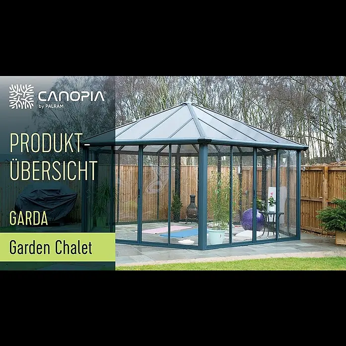 Palram – Canopia Gartenpavillon Garda - 5,95 x 5,17 m, Dachstärke: 16 mm - Aluminium Wintergarten und Pavillon Garda™ von Palram Applications