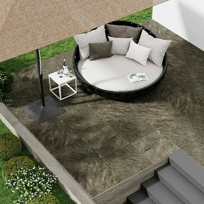 Marazzi Terrassenfliese E20T Rocking Grey - 60 x 60 x 2 cm, Zeder, Matt - Stimmungsaufnahme