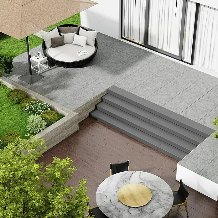 Marazzi Terrassenfliese E20T Multiquartz - 60 x 60 x 2 cm, Zeder, Matt - Stimmungsaufnahme