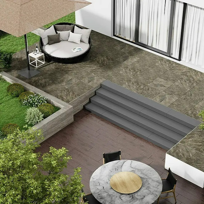 Marazzi Terrassenfliese E20T Rocking Grey - 60 x 60 x 2 cm, Zeder, Matt - Stimmungsaufnahme