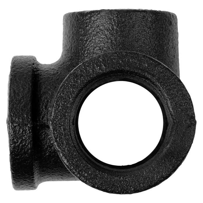 Walteco Rusticline T-Y-Stück Tube - Stahl, Schwarz - Vorderansicht