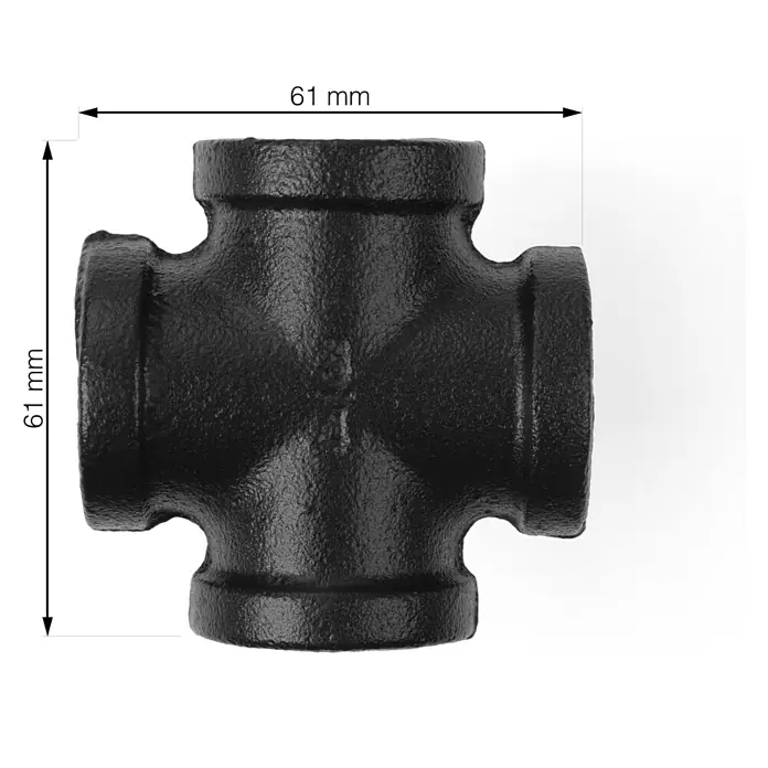 Walteco Rusticline Kreuzstück Tube - Stahl, Schwarz - Skizze